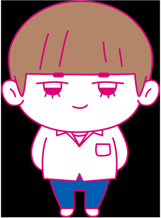 男性の3頭身のイラスト